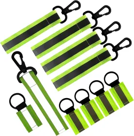 10 pieces Reflective safety keychains - high visibility reflective gear for running, biking, dog walking, and nighttime outdoor activities - durable nylon reflective tabs