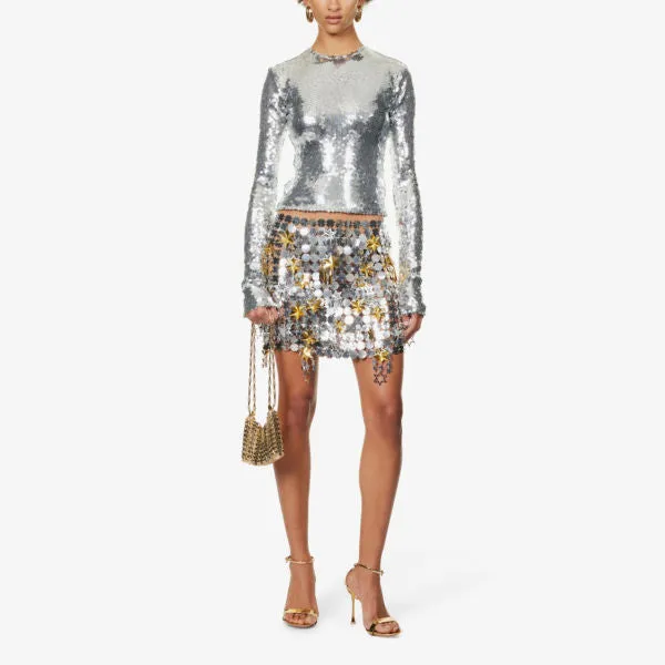 1969 Metal Nano Rabanne Shoulder Bag, Yellow