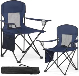 2 Pack Lightweight Camping Chairs, 300LBS Heavy-Duty Portable Folding Chairs with Carry Bag, Compact Design for Camping, Beach, Picnics, and Outdoor Event