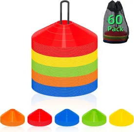 60/120 Pack Agile Soccer Cones with Portable Bags & Brackets,Sports Cones,Cone Sport,Agile Soccer Cones Used for Football Training