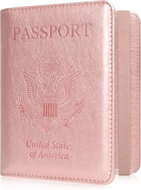 ACdream RFID Blocking Passport Holder Travel Wallet - Premium PU Leather Cover Passport Book with Card Holder, Pen Slot, Keep Organization, and Travel Essentials for Women and Men