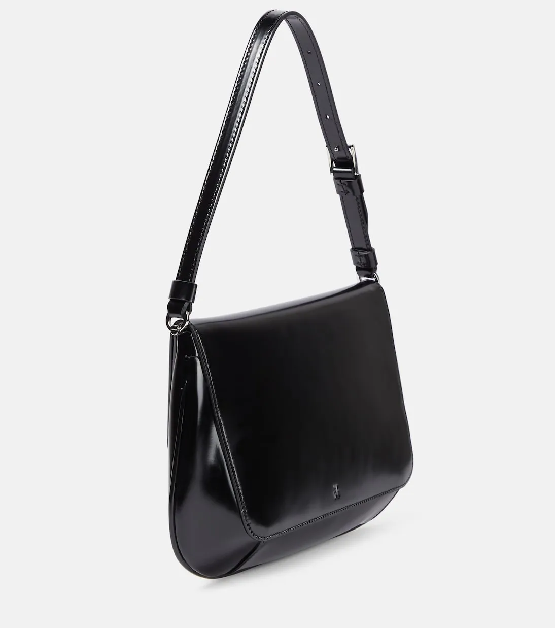 Ami Amina Muaddi leather shoulder bag, black