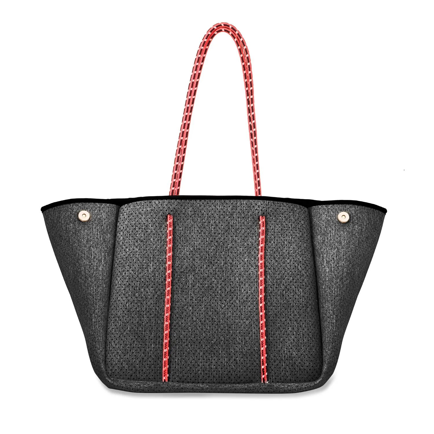 Annabel Ingall - Sporty Spice Neoprene Tote in Black Heather with Pink Straps