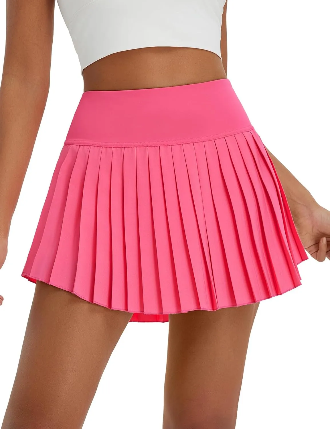 baleaf Pleated Tennis Skirt for Women with Shorts High Waisted Lightweight Athletic Golf Skort Skirts Zipper Pockets