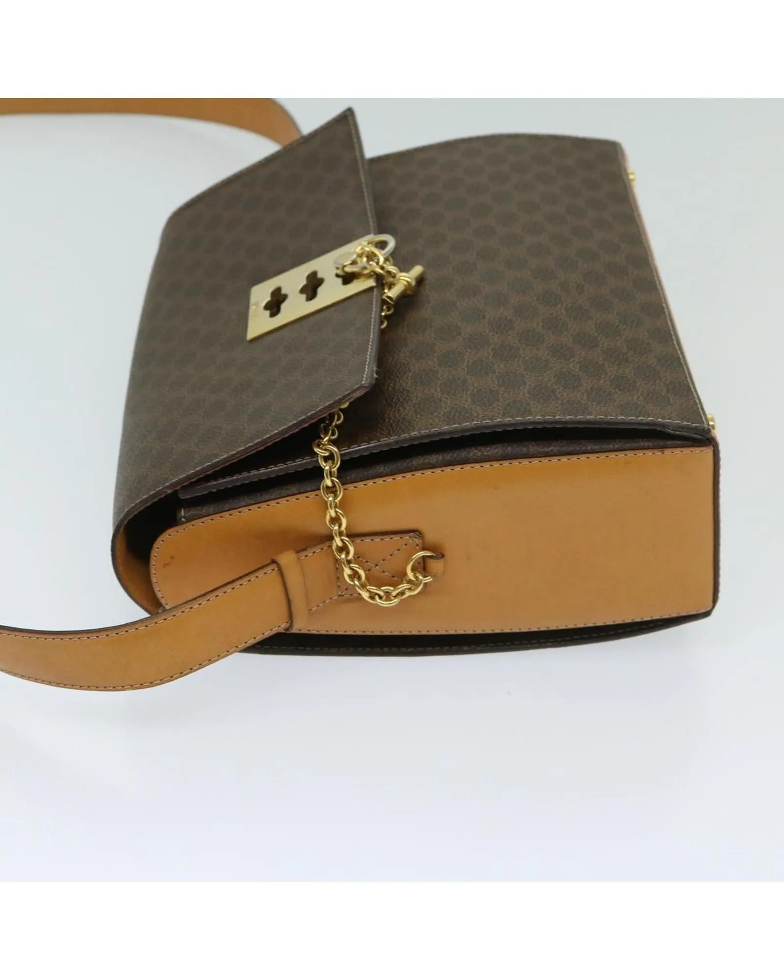Brown Canvas Shoulder Bag with Adjustable Strap - Authentic Italian Designer Piece