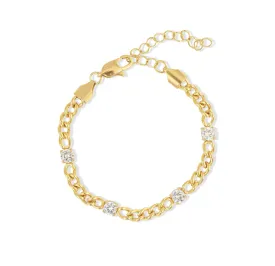 CRU CZ DIAMOND GOLD CHAIN BRACELET