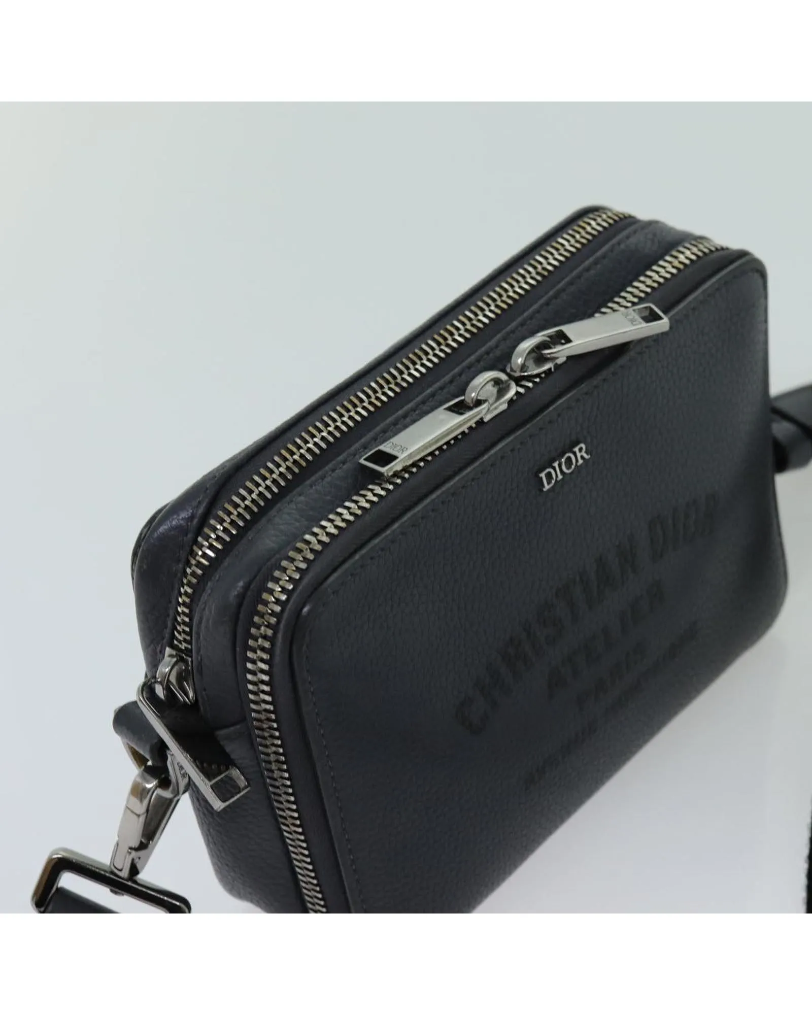 Gray Leather Shoulder Bag by Christian Dior - Authentic and Stylish