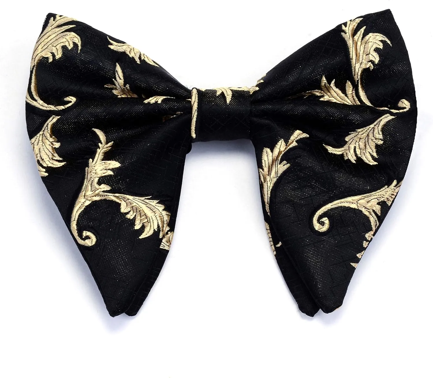 GUSLESON Fashion Floral Adjustable Pre-tied Big Bow Tie and Pocket Square Cufflink Set with Box