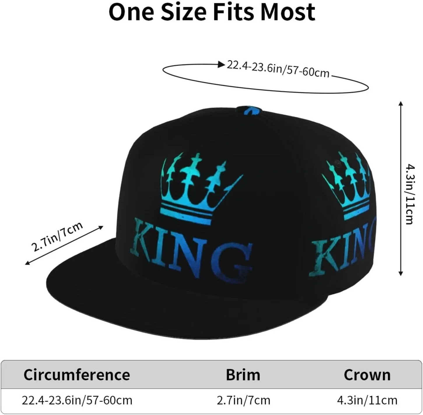 King Baseball Cap Men Cap Flat Brim Summer Fashion Hat Cool Cap for Women Men