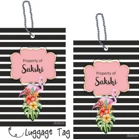 Luggage Tag - Tropical Flamingo