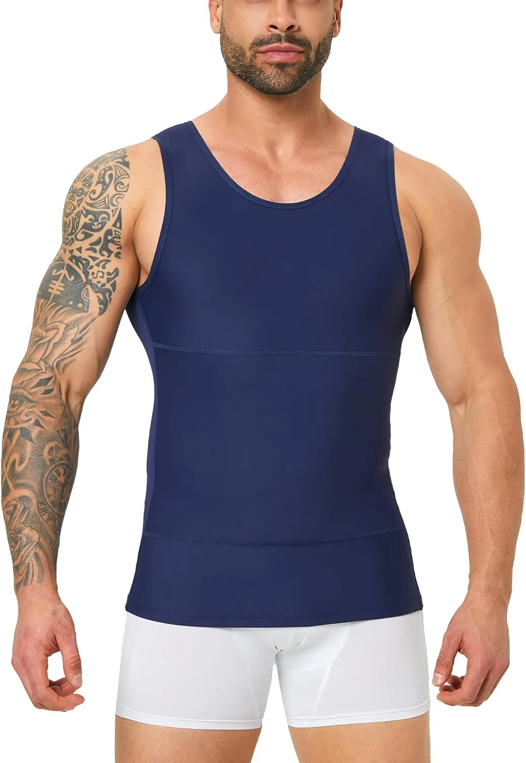 Mens Body Shaper, Compression Shapewear Vest Slimming Undershirt Tank Top, Tummy Control Chest, Hide Gynecomastia
