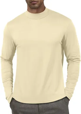 Men's Fashion Shirts Long Sleeve Mock Turtleneck T-Shirts Casual Thermal Undershirt Tops
