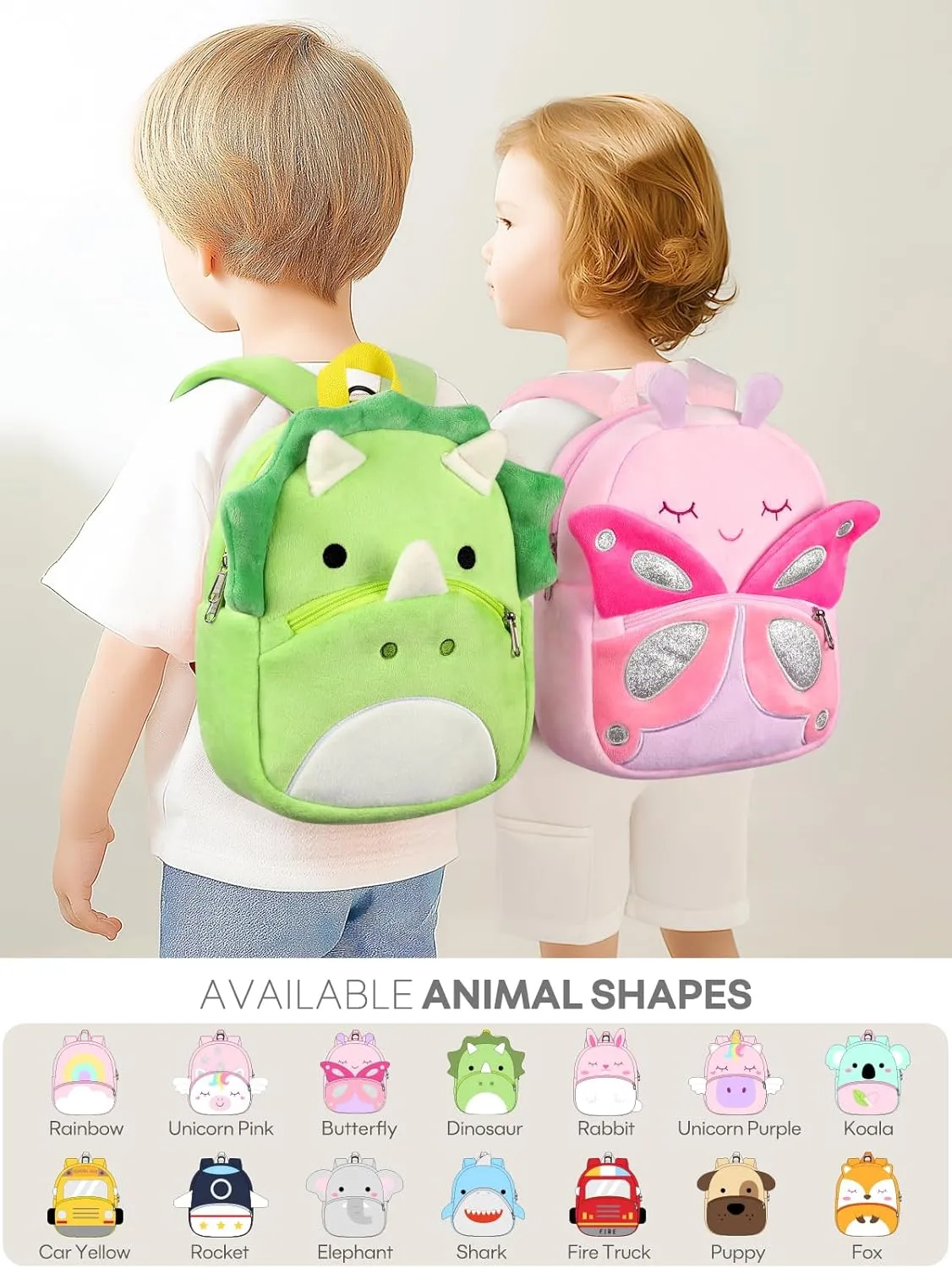 mibasies Toddler Backpacks for Girls 2-4: Plush Backpack -3D Animal Cartoon Mini Travel Bag -10 inch Toddler Backpack Leash