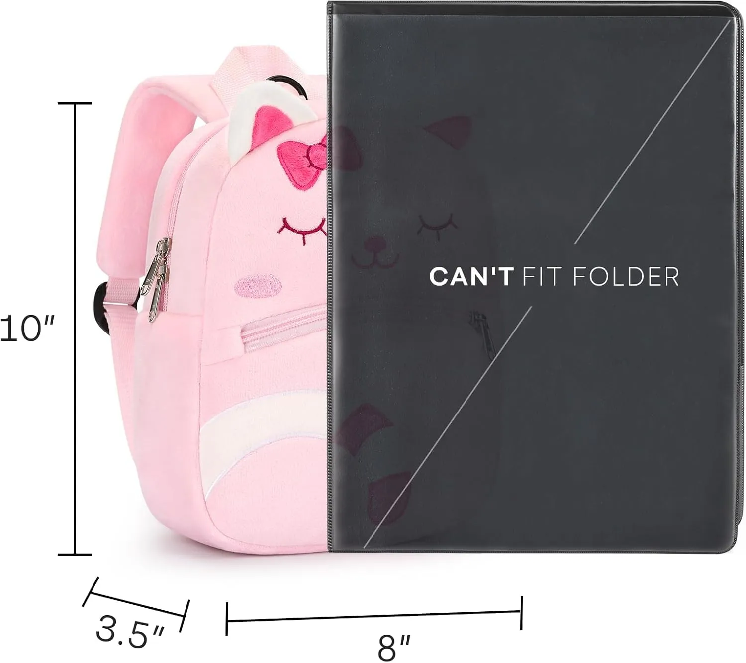 mibasies Toddler Backpacks for Girls 2-4: Plush Backpack -3D Animal Cartoon Mini Travel Bag -10 inch Toddler Backpack Leash