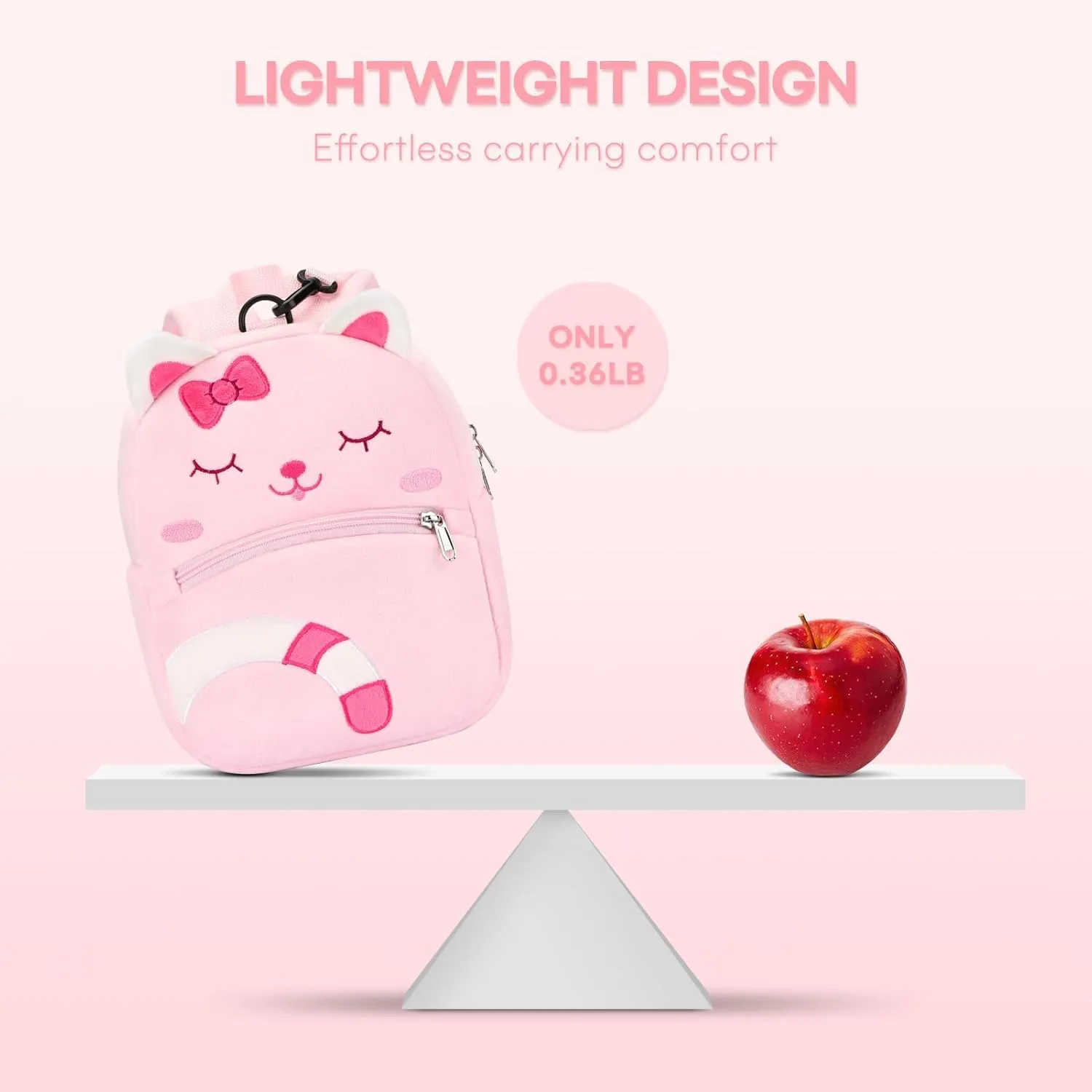 mibasies Toddler Backpacks for Girls 2-4: Plush Backpack -3D Animal Cartoon Mini Travel Bag -10 inch Toddler Backpack Leash