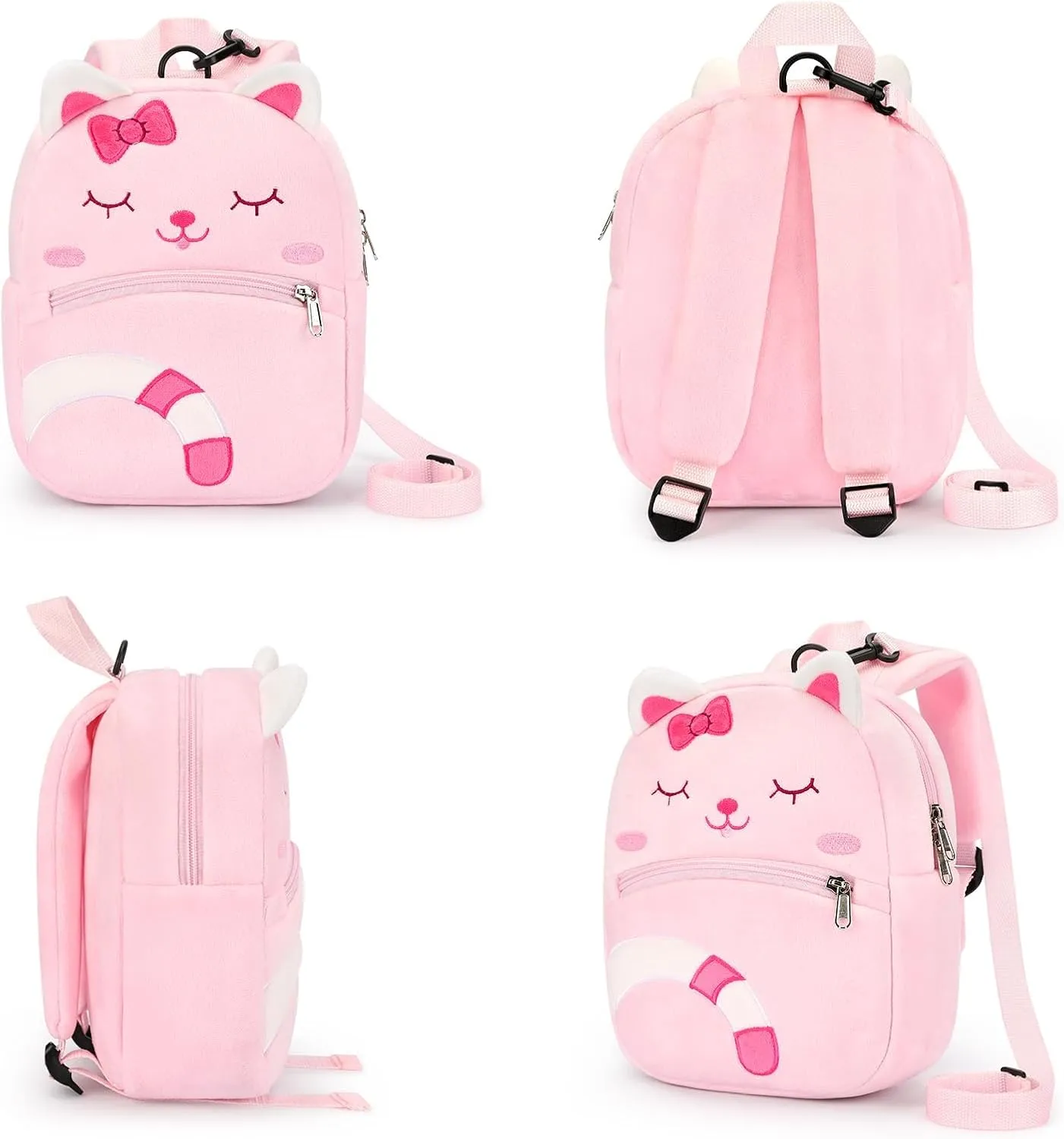 mibasies Toddler Backpacks for Girls 2-4: Plush Backpack -3D Animal Cartoon Mini Travel Bag -10 inch Toddler Backpack Leash