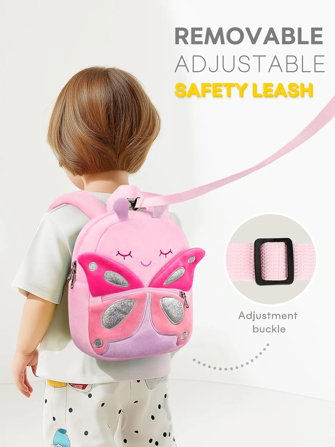 mibasies Toddler Backpacks for Girls 2-4: Plush Backpack -3D Animal Cartoon Mini Travel Bag -10 inch Toddler Backpack Leash