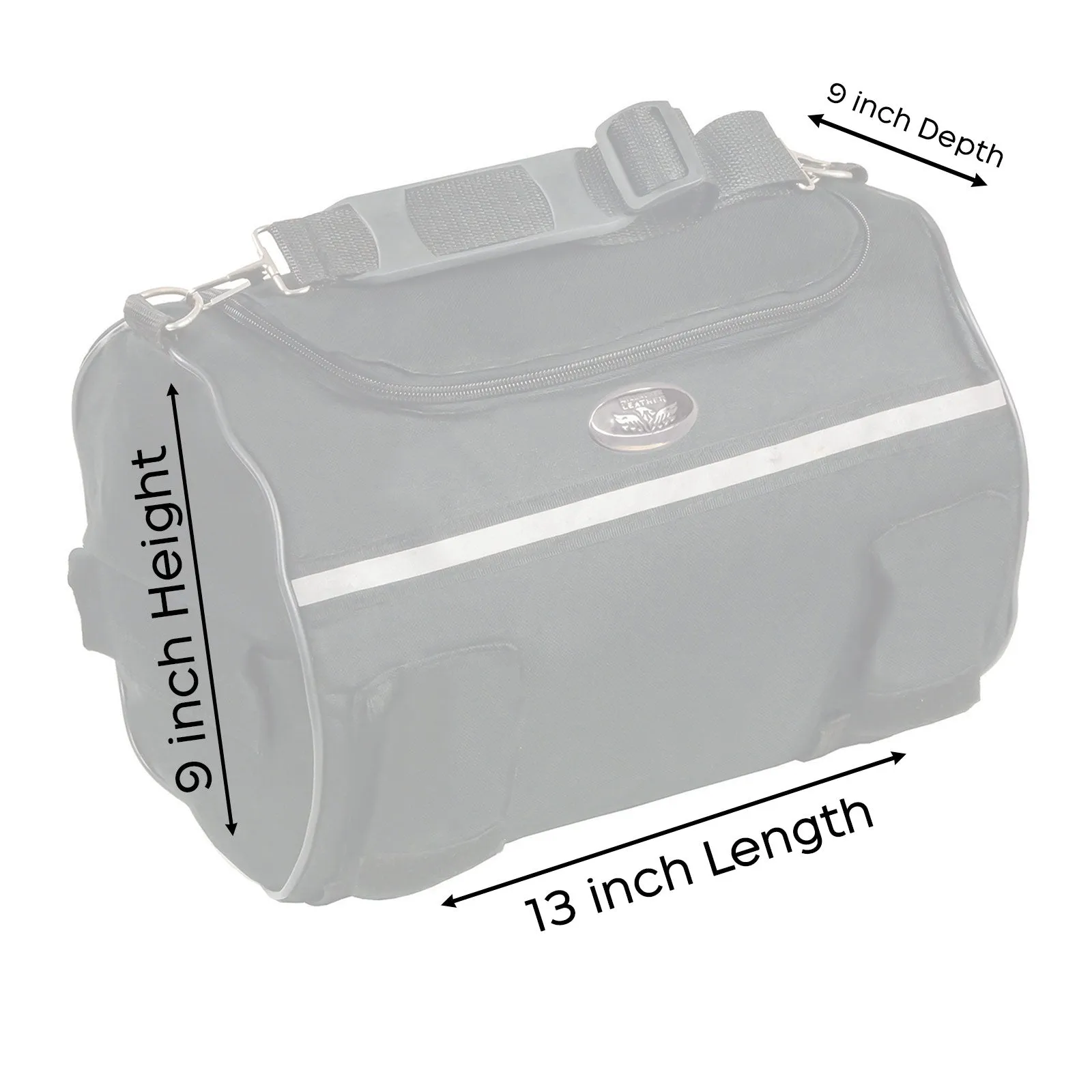 Milwaukee Leather SH608 Medium Black Textile Motorcycle Roll Bag with