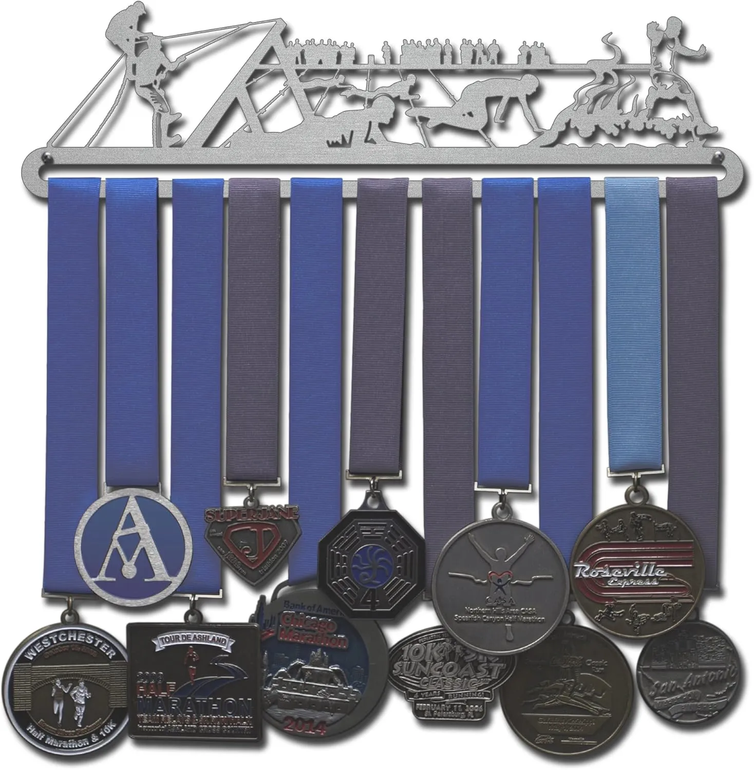 Obstacle Course (12" Wide with 1 Hang bar) - Medal Hanger Holder Display Rack - Multiple Variations Offered!