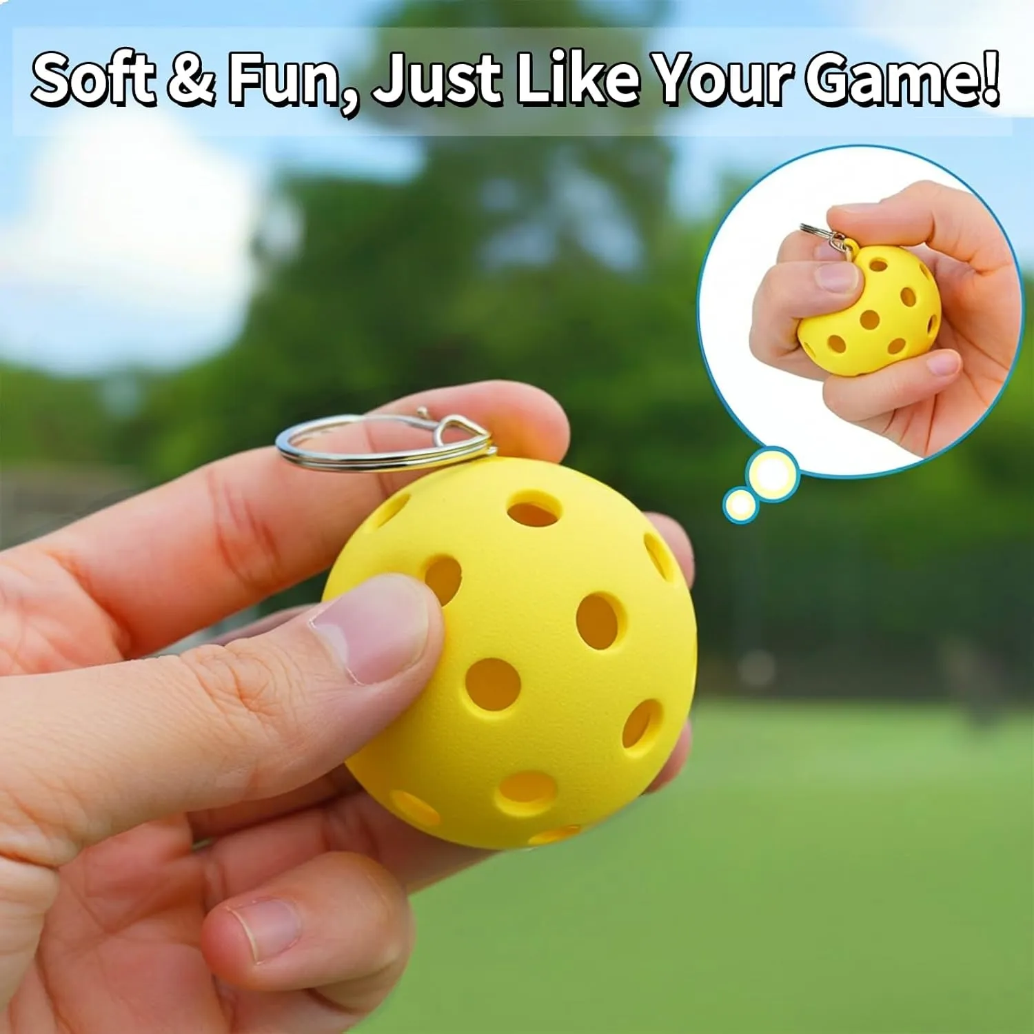 Pickleball Keychain Set 8/16/24/48Pack - Fun & Unique Gifts for Women Men & Lovers - Bulk Accessories & Party Favors Team Set