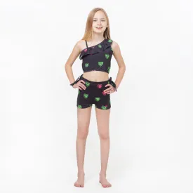 Pink and Green Hearts Waterfall Cove Tankini