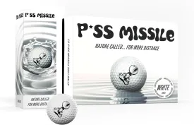 P*ss Missile Distance Golf Balls - 4-Piece Design, Surlyn Cover, High Compression Core - Lower Spin, Better Trajectory for Longer, Straighter Shots