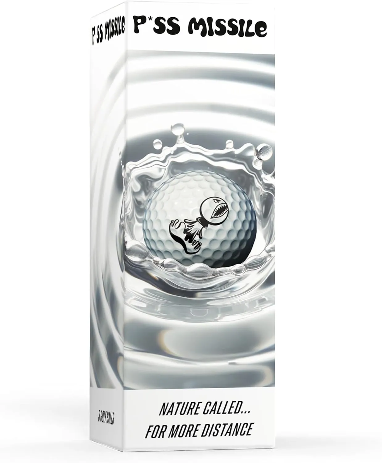 P*ss Missile Distance Golf Balls - 4-Piece Design, Surlyn Cover, High Compression Core - Lower Spin, Better Trajectory for Longer, Straighter Shots