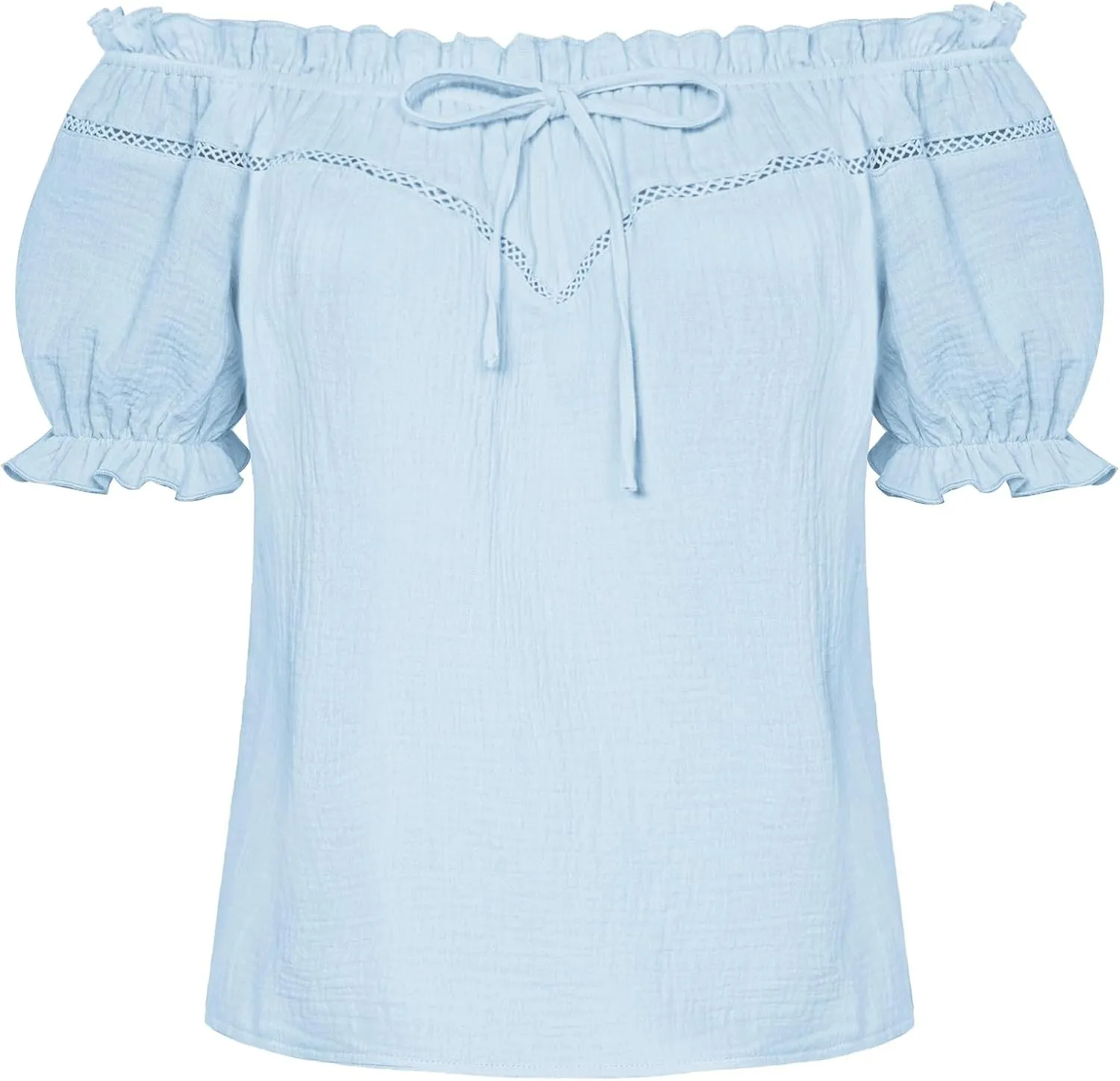 Scarlet Darkness Women's Renaissance Shirt Off Shoulder Puff Sleeve Loose Fit Summer Tops