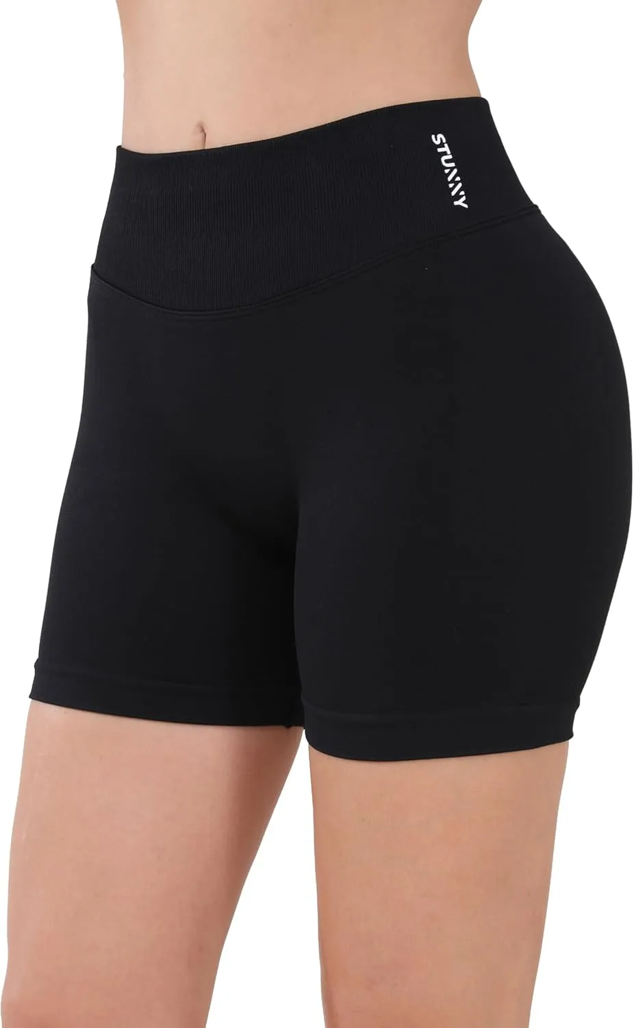 STUNNY Women Workout Impact Shorts Gym Shorts Scrunch Butt Lifting Seamless Shorts Waisted Contour