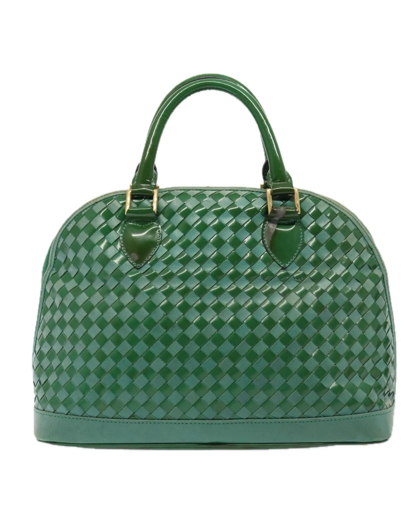 Suede Leather Hand Bag Set with Metal Fittings