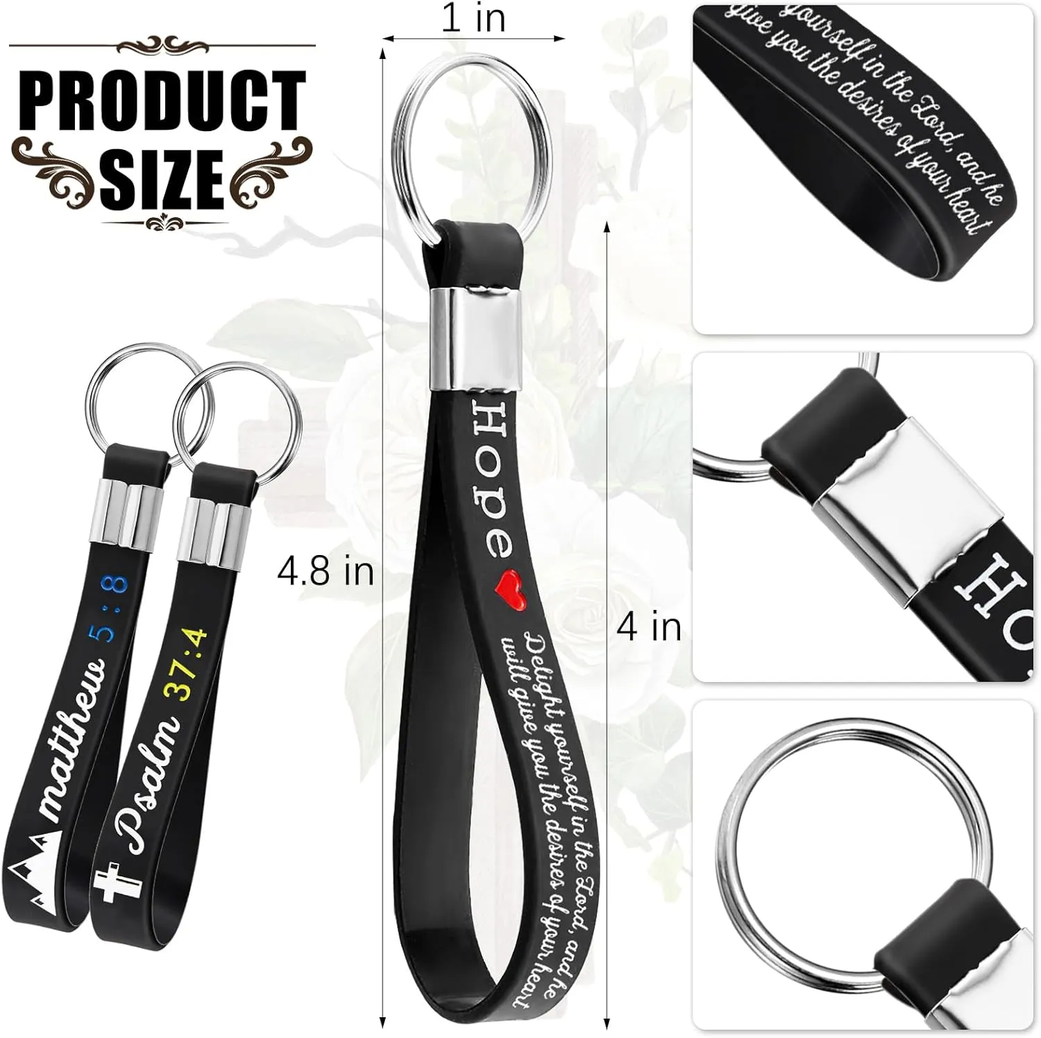 Sureio Father's Day Christian Bible Keychains with Scripture Inspirational Religious Keychains Verses Church Gift