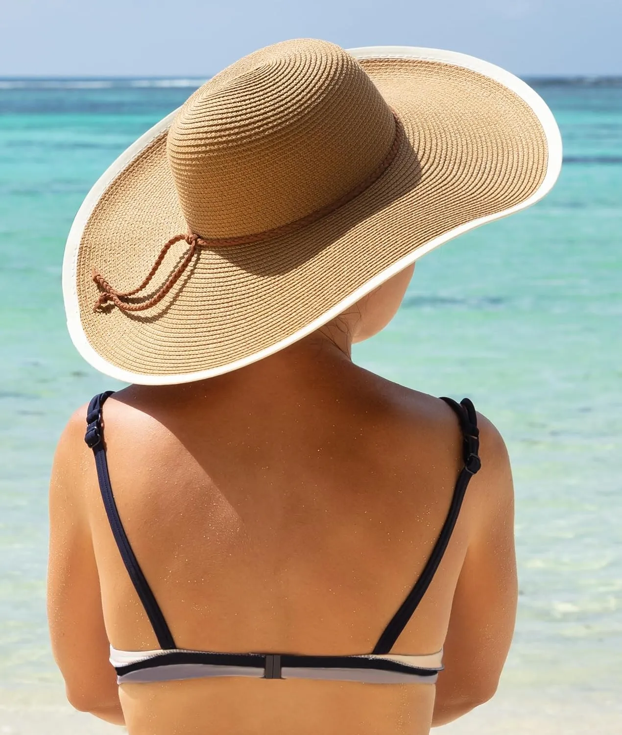 Women's Foldable Wide-Brimmed Beach Hat Summer Sun Beach Hat