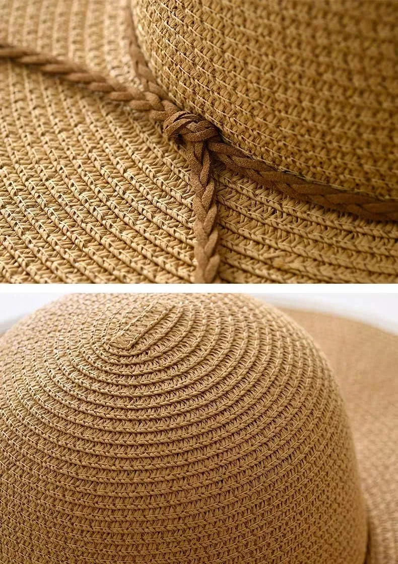Women's Foldable Wide-Brimmed Beach Hat Summer Sun Beach Hat
